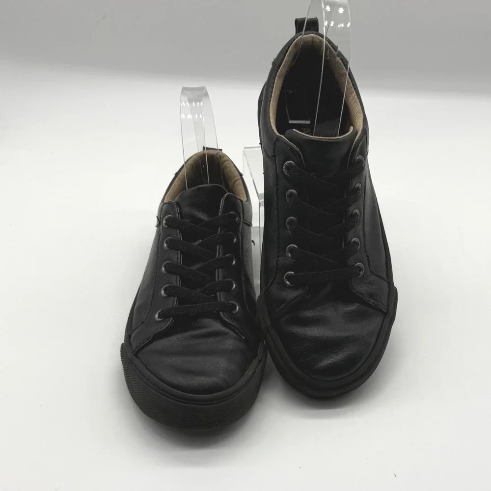 Old Navy Everyday Sneakers Kids Size 3 Black Faux Leather Low Top  Unisex‎